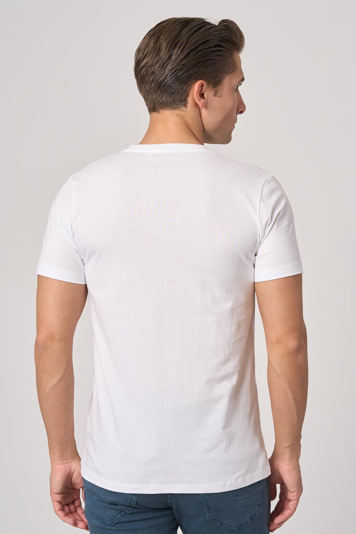 WHİTE STONE  2025-Y  3115  BİSİKLET YAKA TSHIRT    BEYAZ