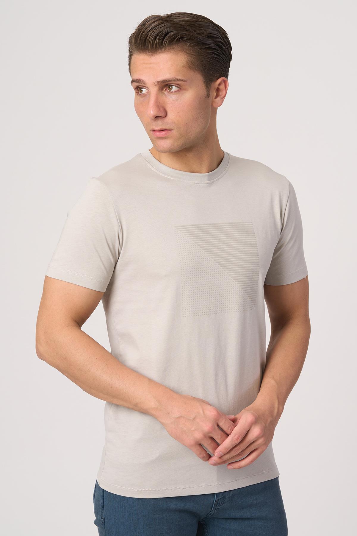WHİTE STONE  2025-Y  3117  BİSİKLET YAKA TSHIRT    GRİ
