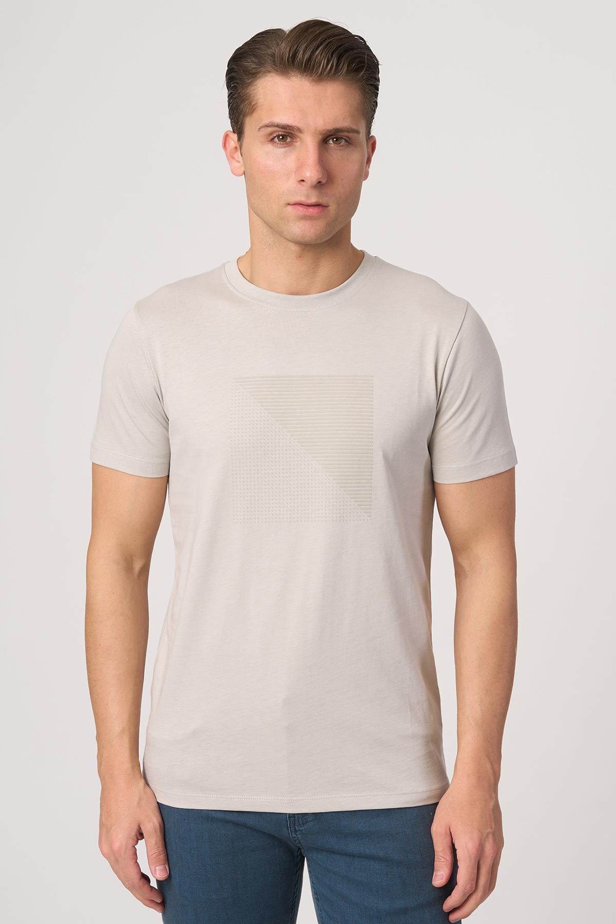 WHİTE STONE  2025-Y  3117  BİSİKLET YAKA TSHIRT    GRİ