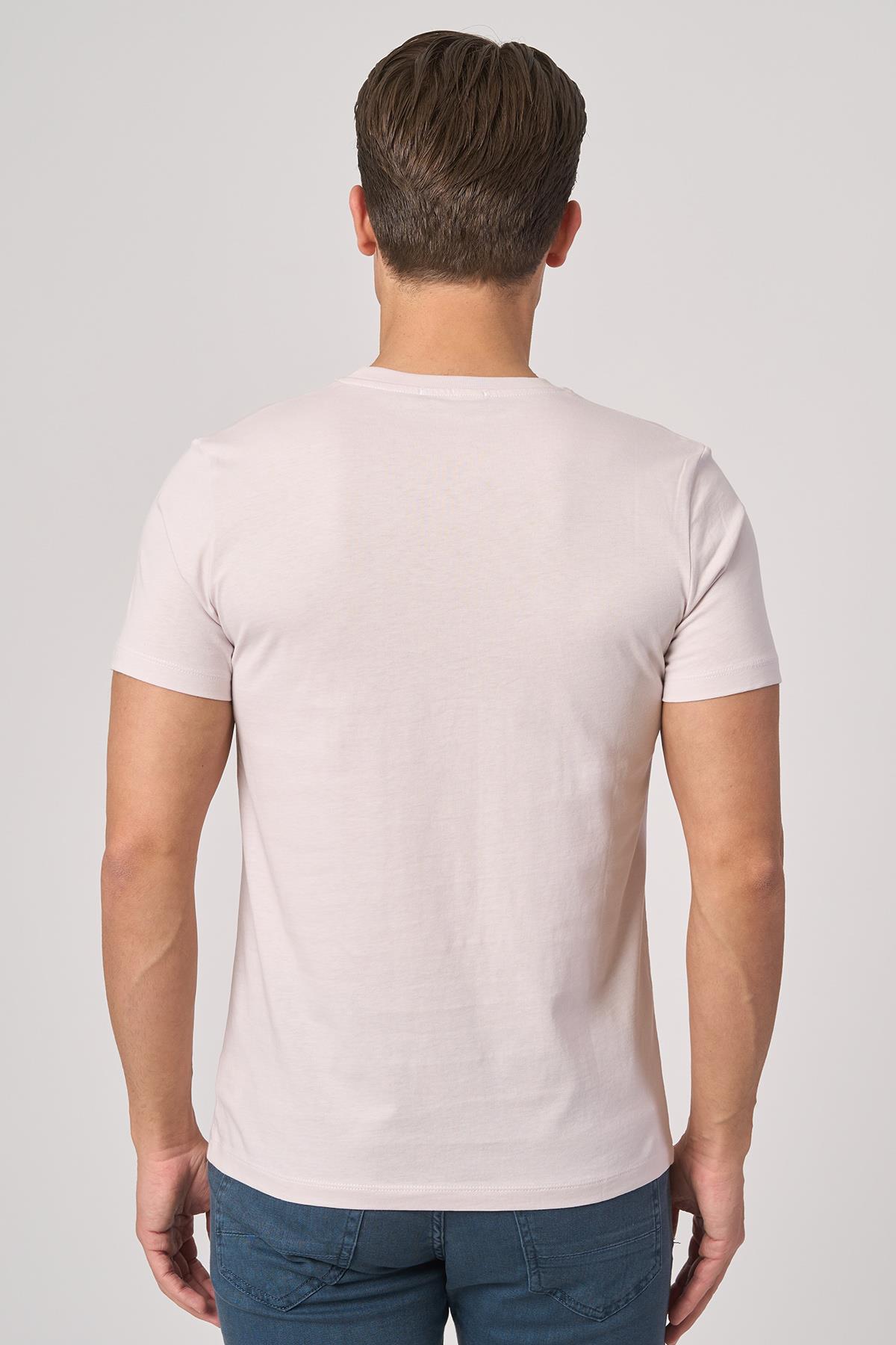 WHİTE STONE  2025-Y  3117  BİSİKLET YAKA TSHIRT    GÜL