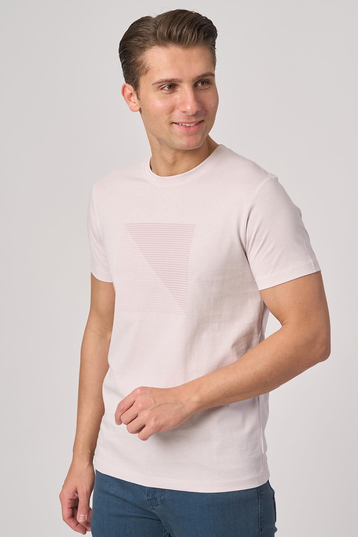 WHİTE STONE  2025-Y  3117  BİSİKLET YAKA TSHIRT    GÜL