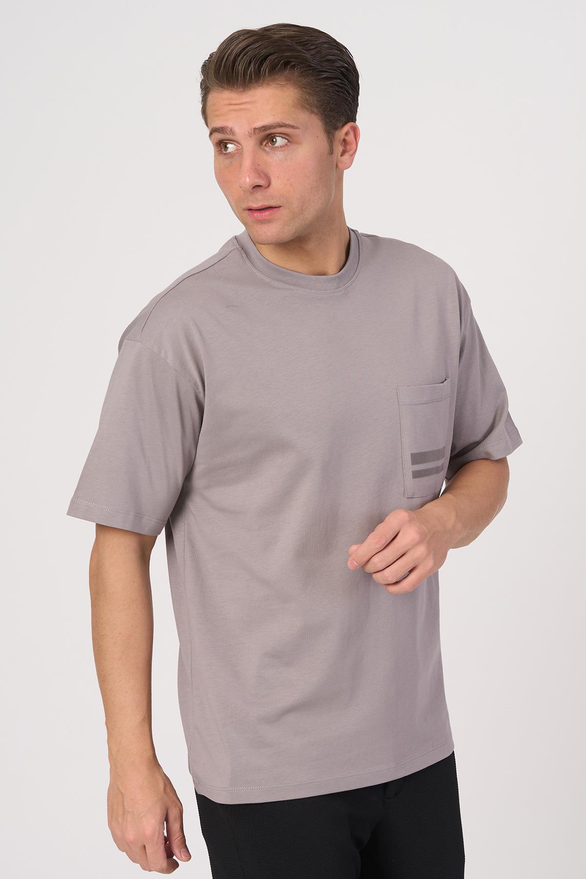 WHİTE STONE  2025-Y  3138  BİSİKLET YAKA TSHIRT    GRİ
