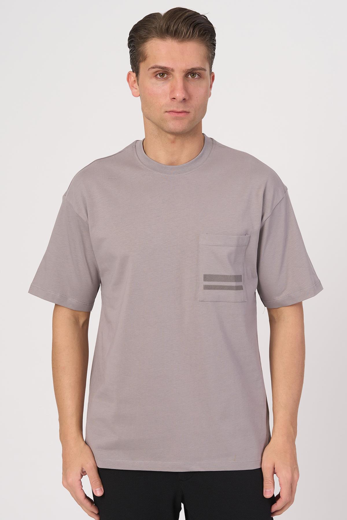 WHİTE STONE  2025-Y  3138  BİSİKLET YAKA TSHIRT    GRİ