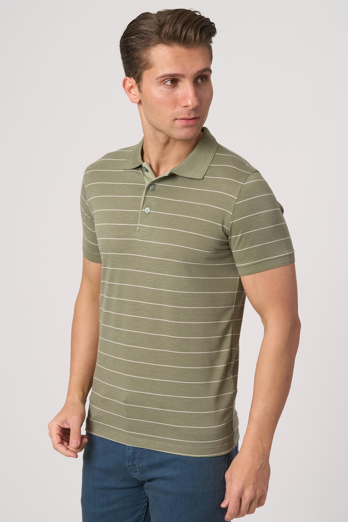 WHİTE STONE  2025-Y  3149-Y  POLA YAKA TSHIRT    HAKİ