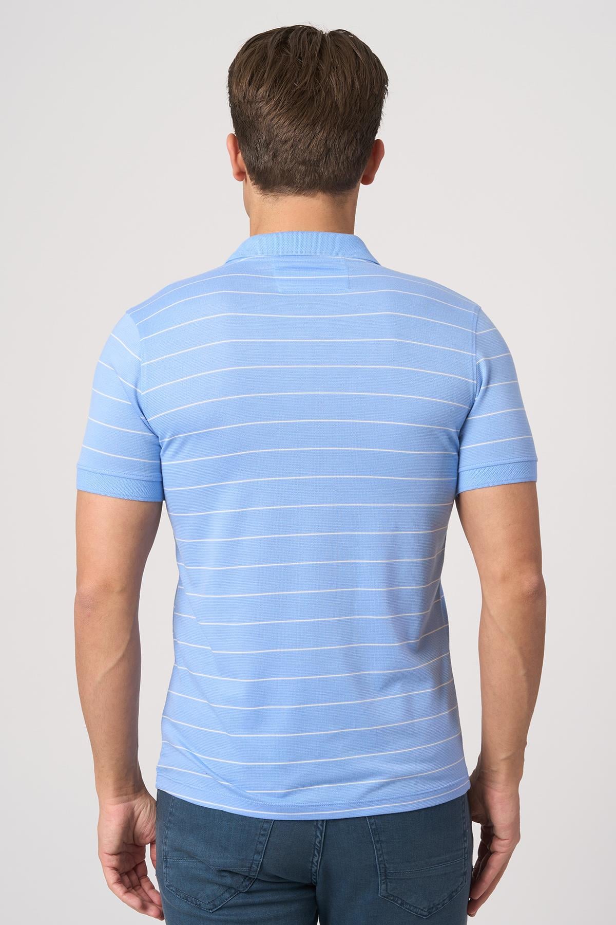 WHİTE STONE  2025-Y  3149-Y  POLA YAKA TSHIRT    MAVİ