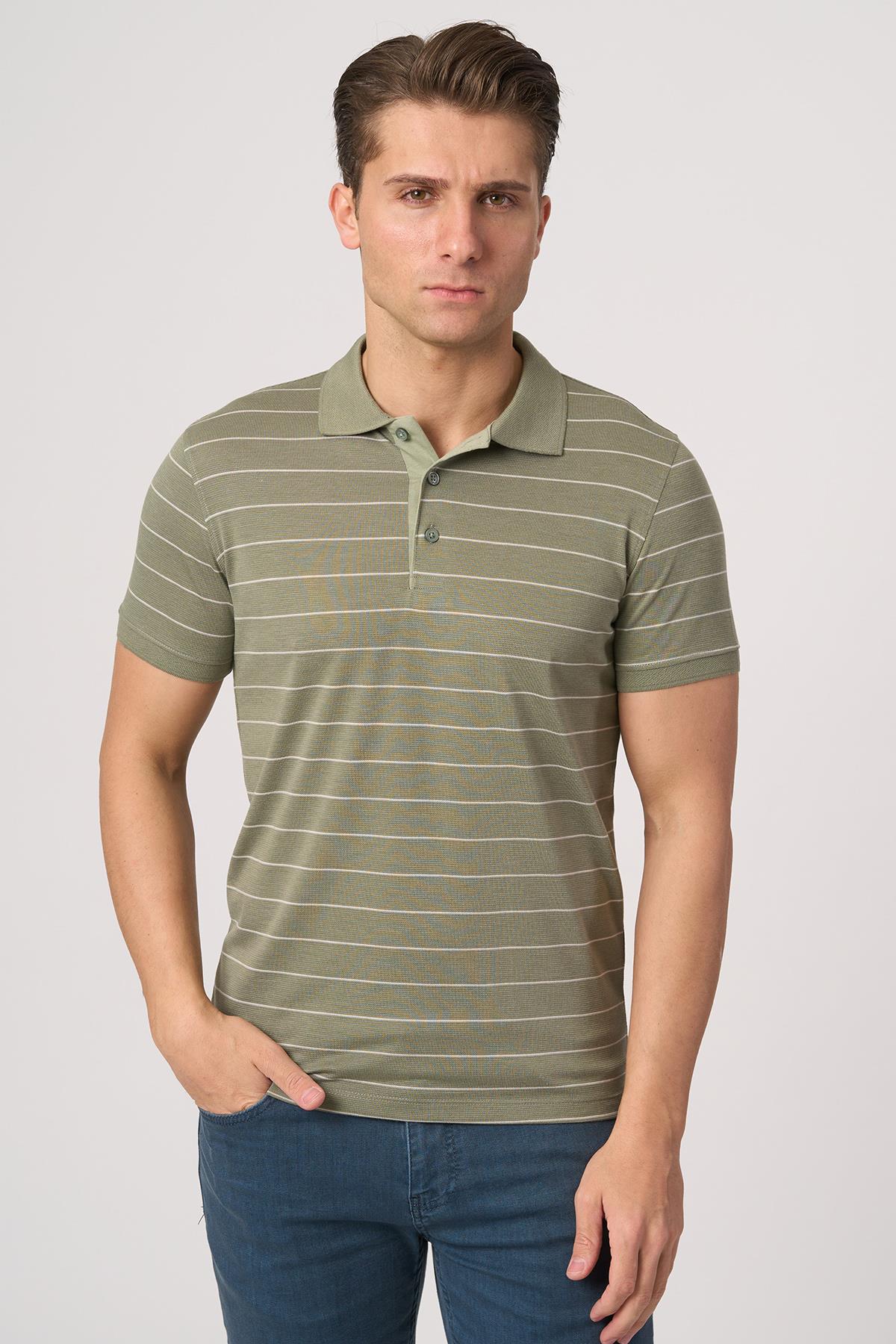 WHİTE STONE  2025-Y  3149-Y  POLA YAKA TSHIRT    HAKİ