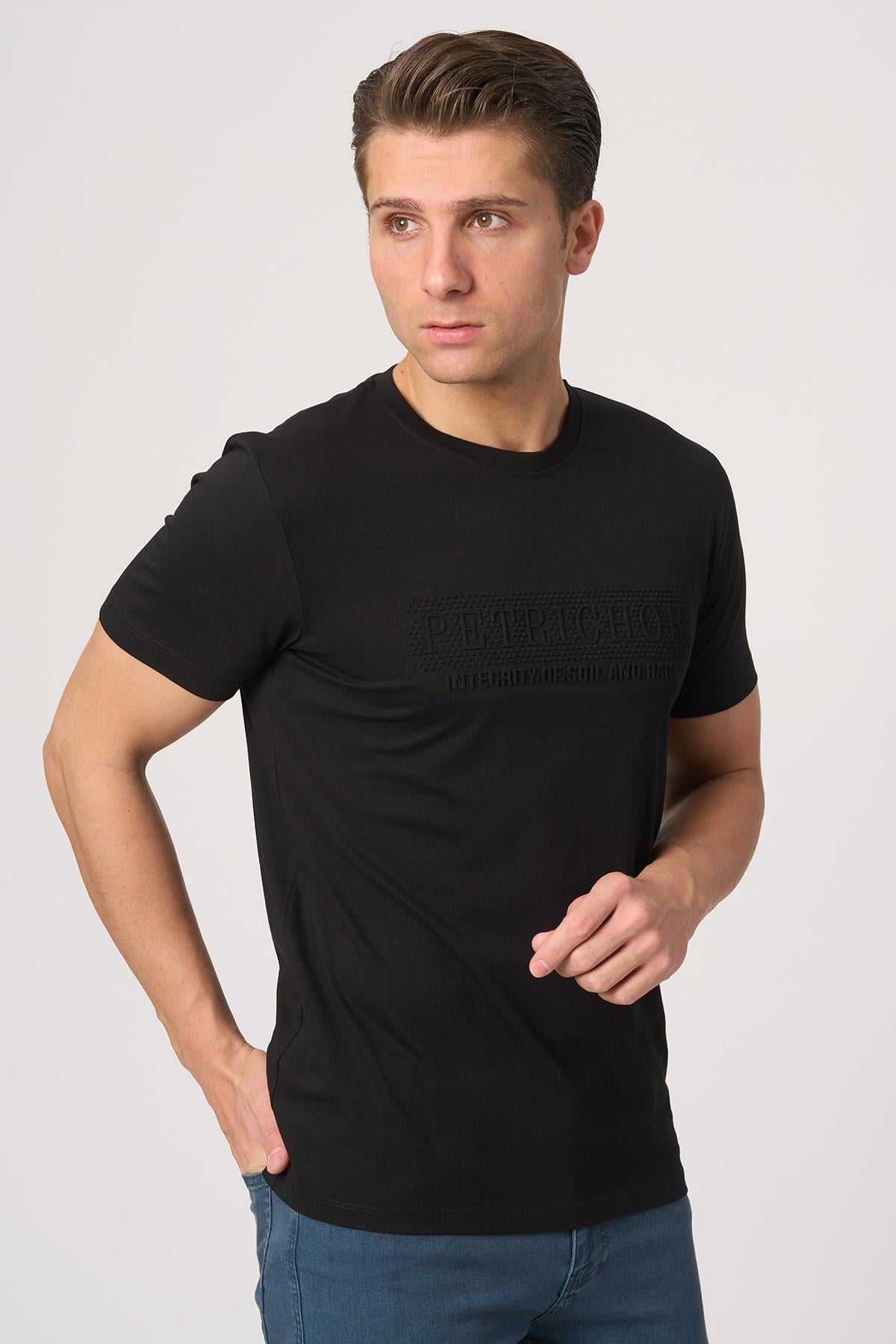 WHİTE STONE  2025-Y  3193  BİSİKLET YAKA TSHIRT    SİYAH