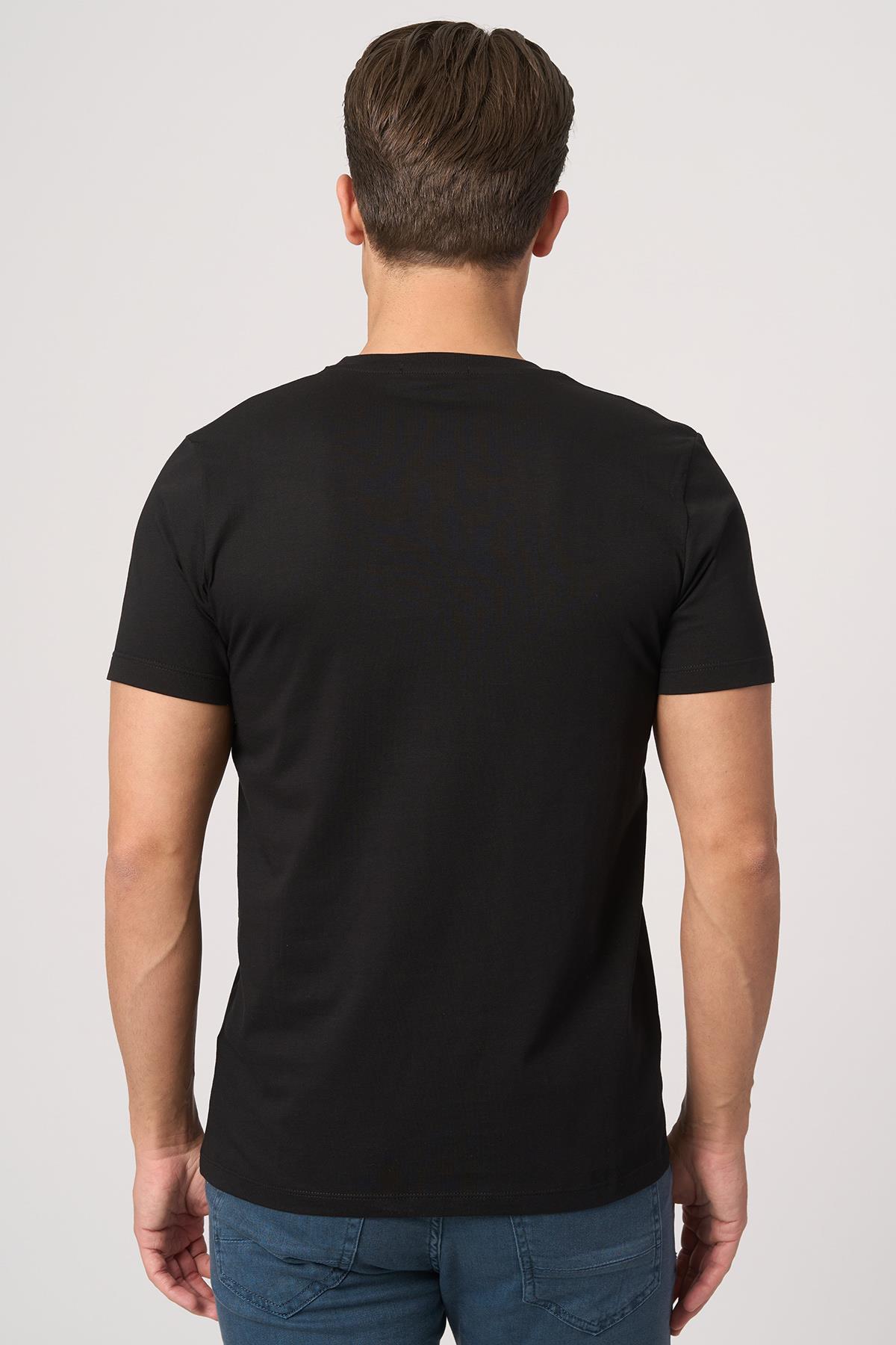 WHİTE STONE  2025-Y  3193  BİSİKLET YAKA TSHIRT    SİYAH