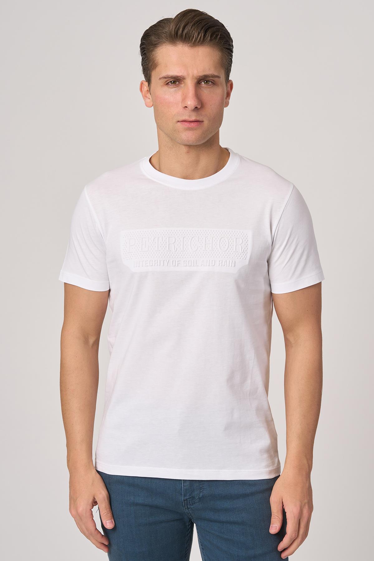 WHİTE STONE  2025-Y  3193  BİSİKLET YAKA TSHIRT    BEYAZ