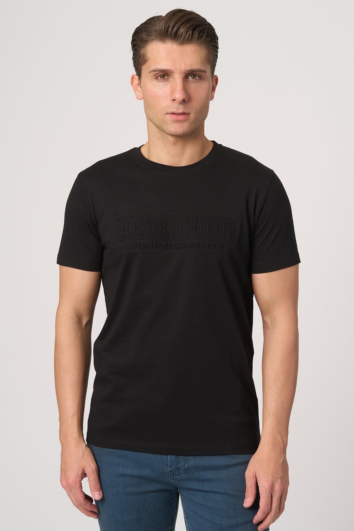 WHİTE STONE  2025-Y  3193  BİSİKLET YAKA TSHIRT    SİYAH