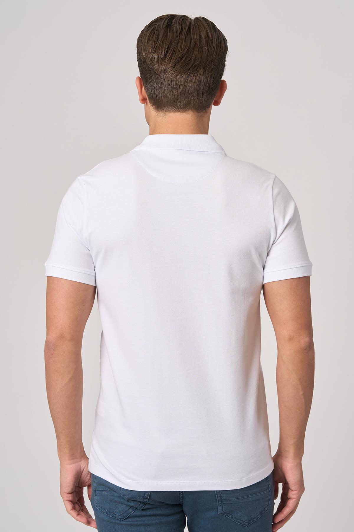 WHİTE STONE  2025-Y  3225-Y POLA YAKA TSHIRT    BEYAZ
