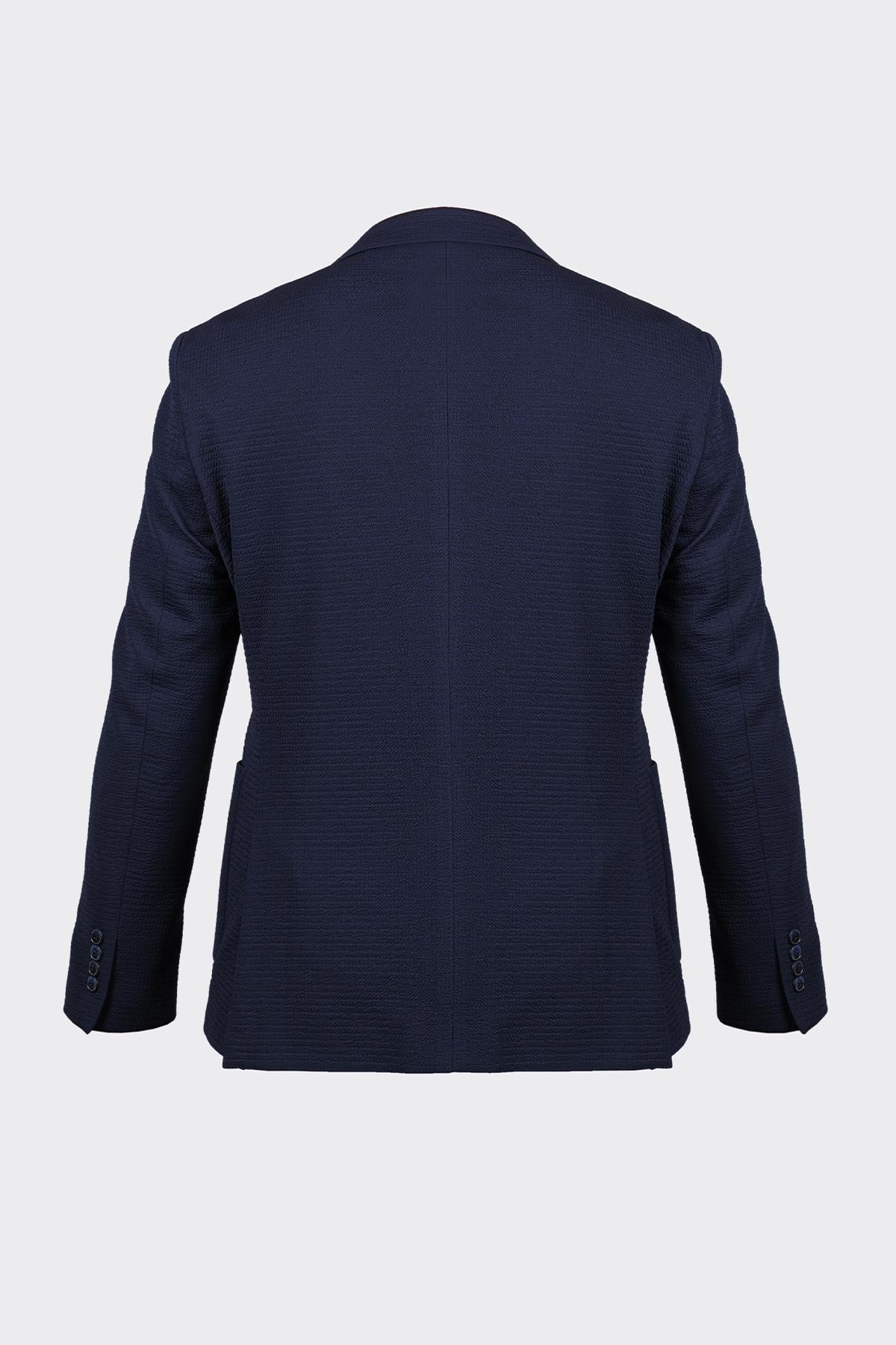 Lacivert Casual Slim Fit Bi-Stretch Ceket