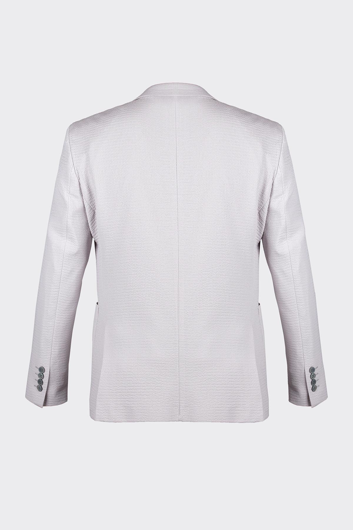 Gri Casual Slim Fit Bi-Stretch Ceket