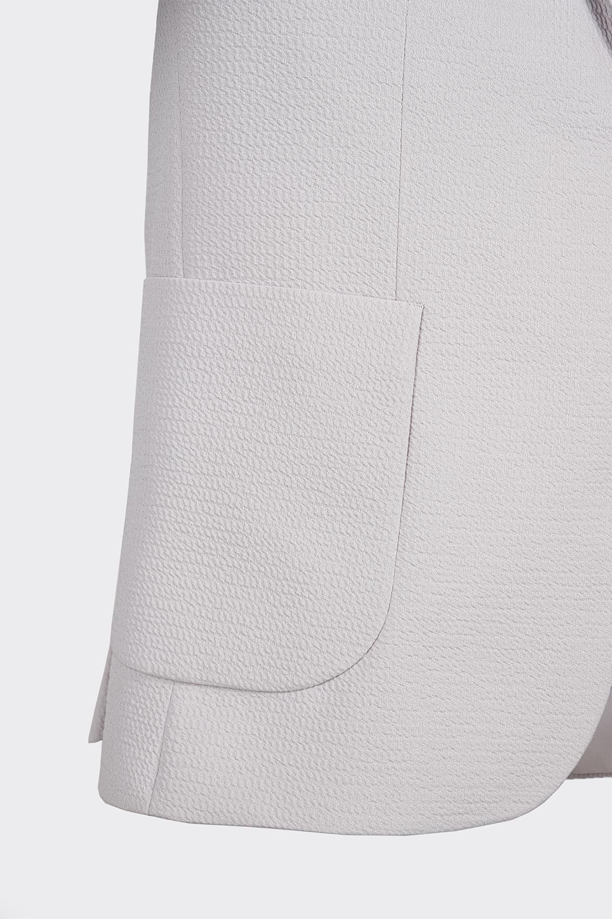Gri Casual Slim Fit Bi-Stretch Ceket