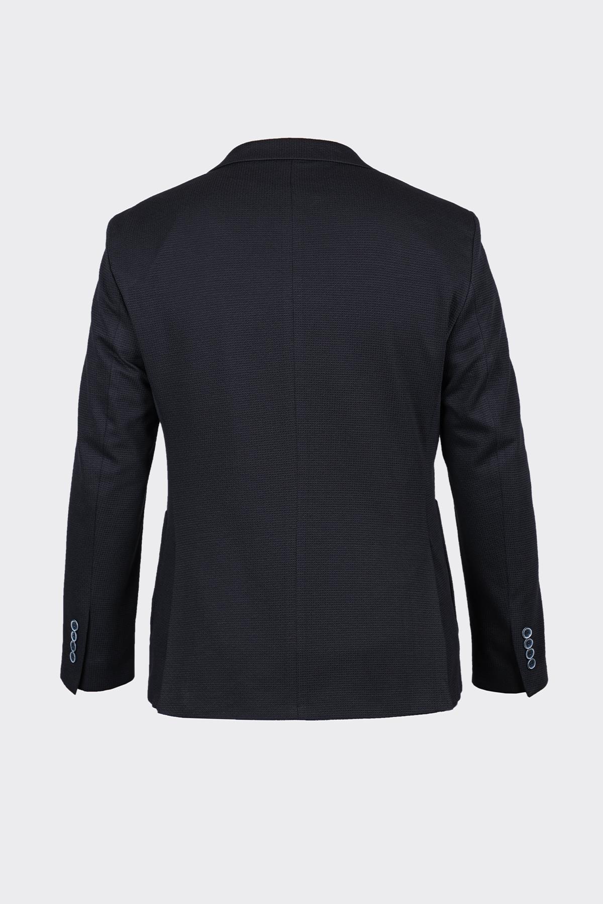 Koyu Lacivert Casual Slim Fit Bi-Stretch Ceket