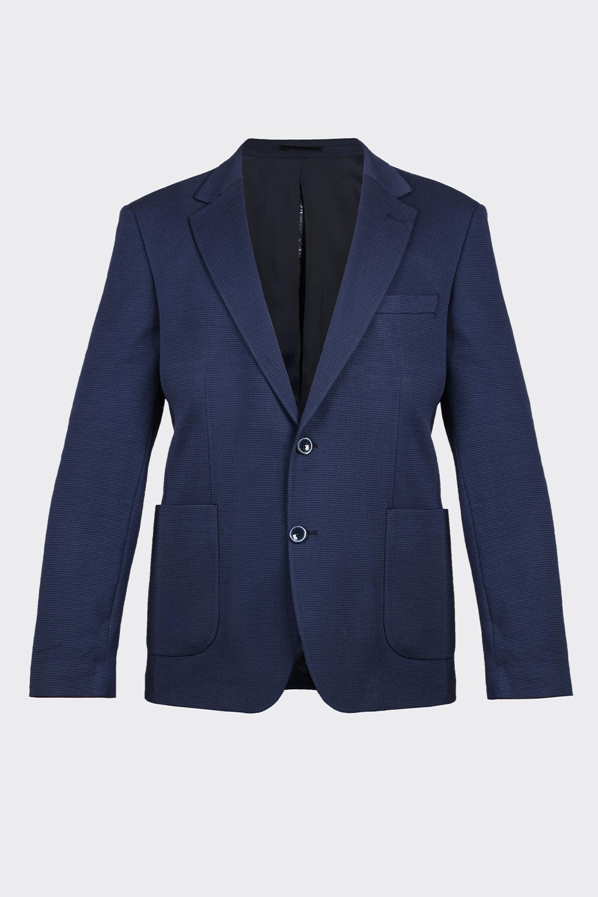 Lacivert Casual Slim Fit Bi-Stretch Ceket