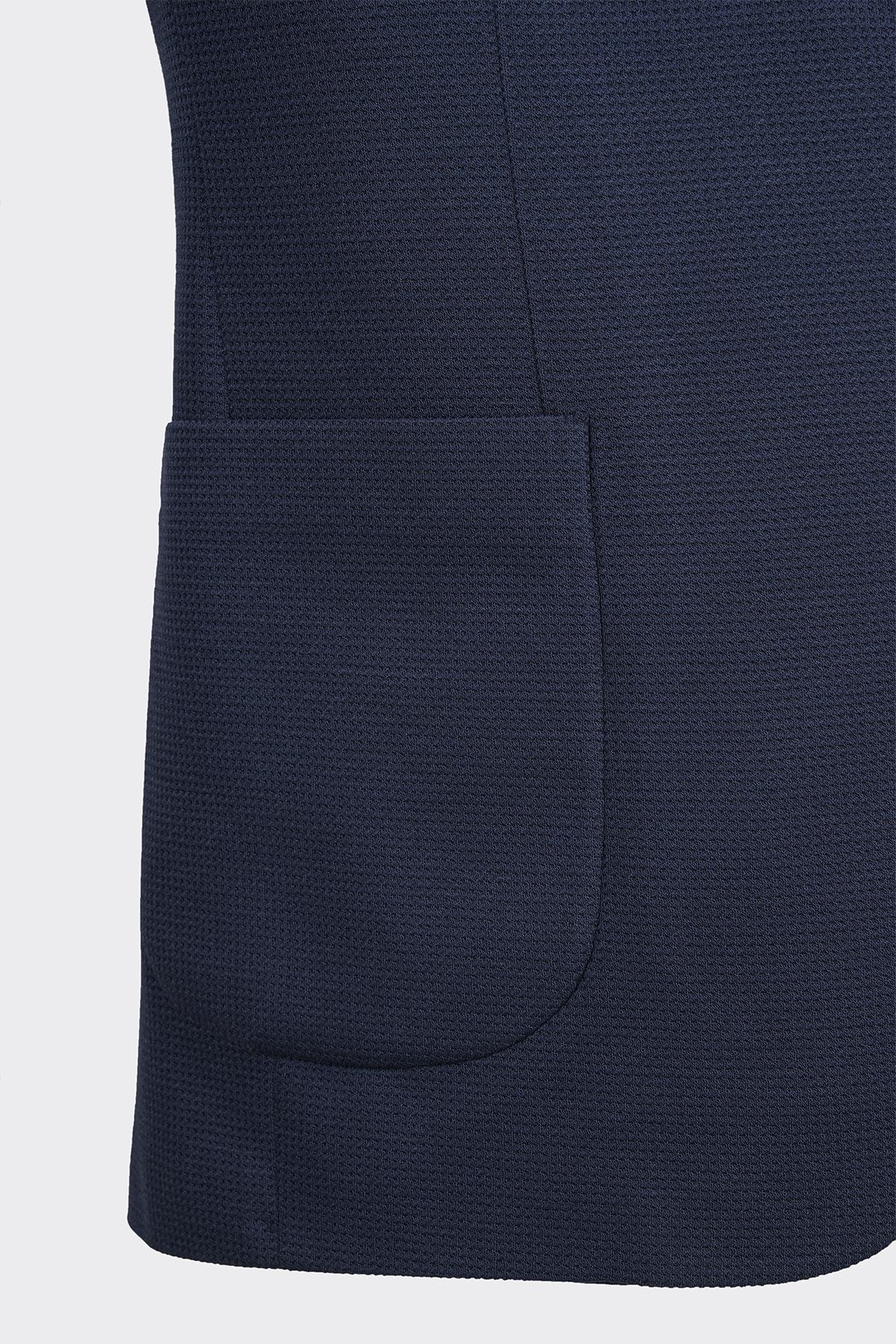 Lacivert Casual Slim Fit Bi-Stretch Ceket