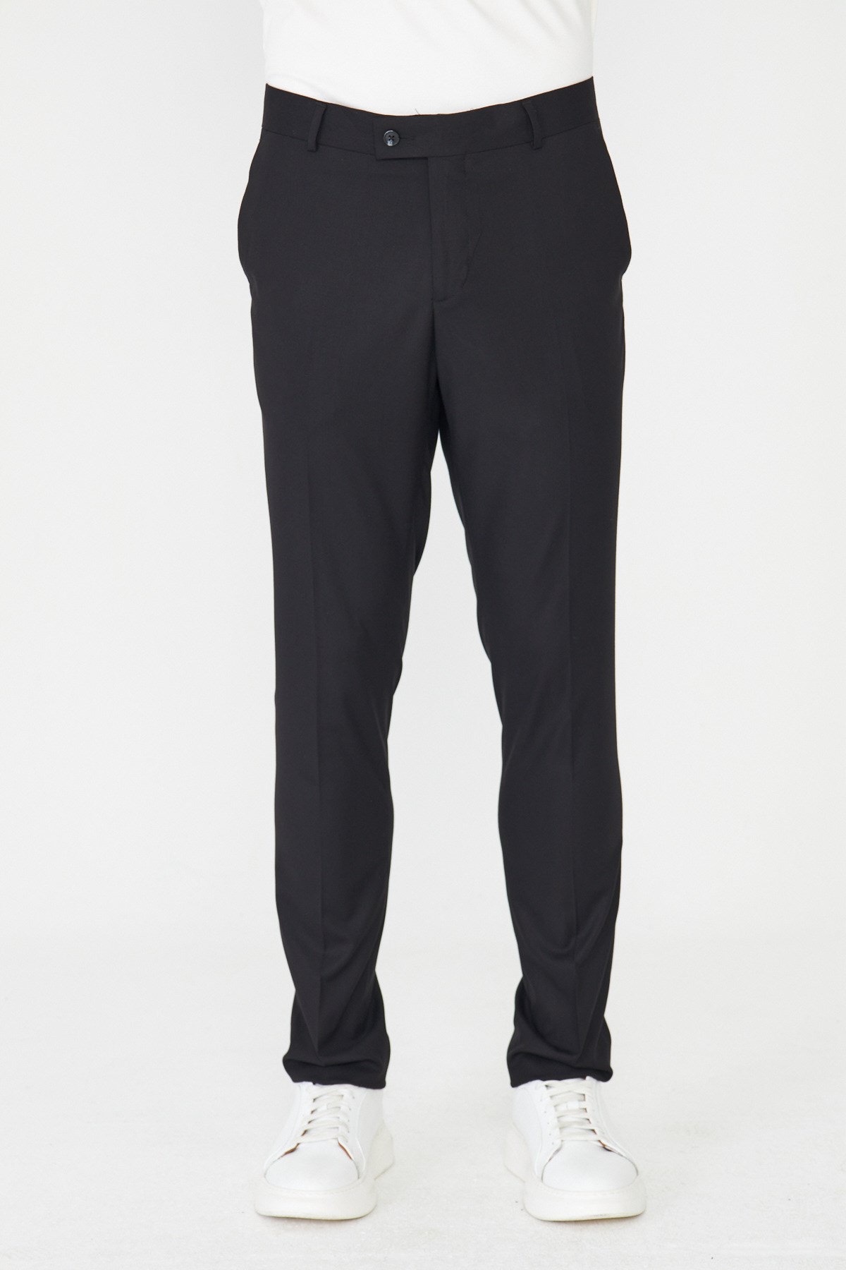 Siyah Modern Kesim Kumaş Pantolon