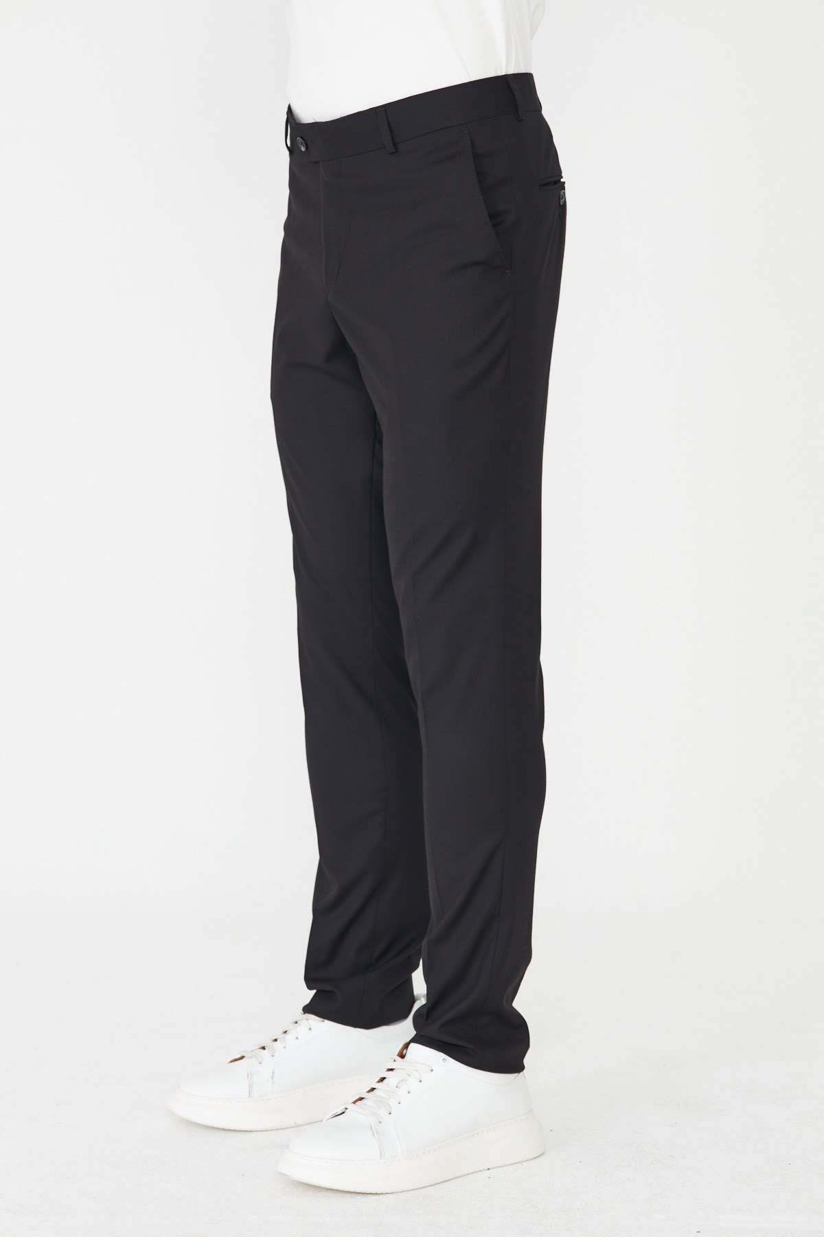 Siyah Modern Kesim Kumaş Pantolon