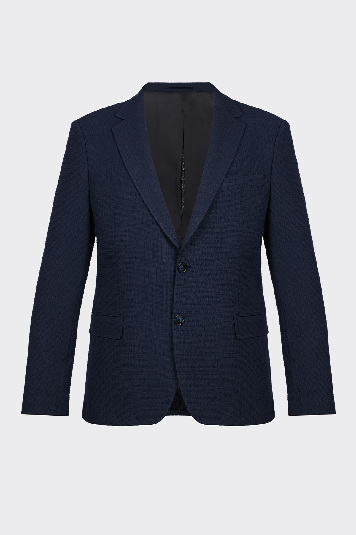 Lacivert Kapak Cepli Smart Casual Ceket