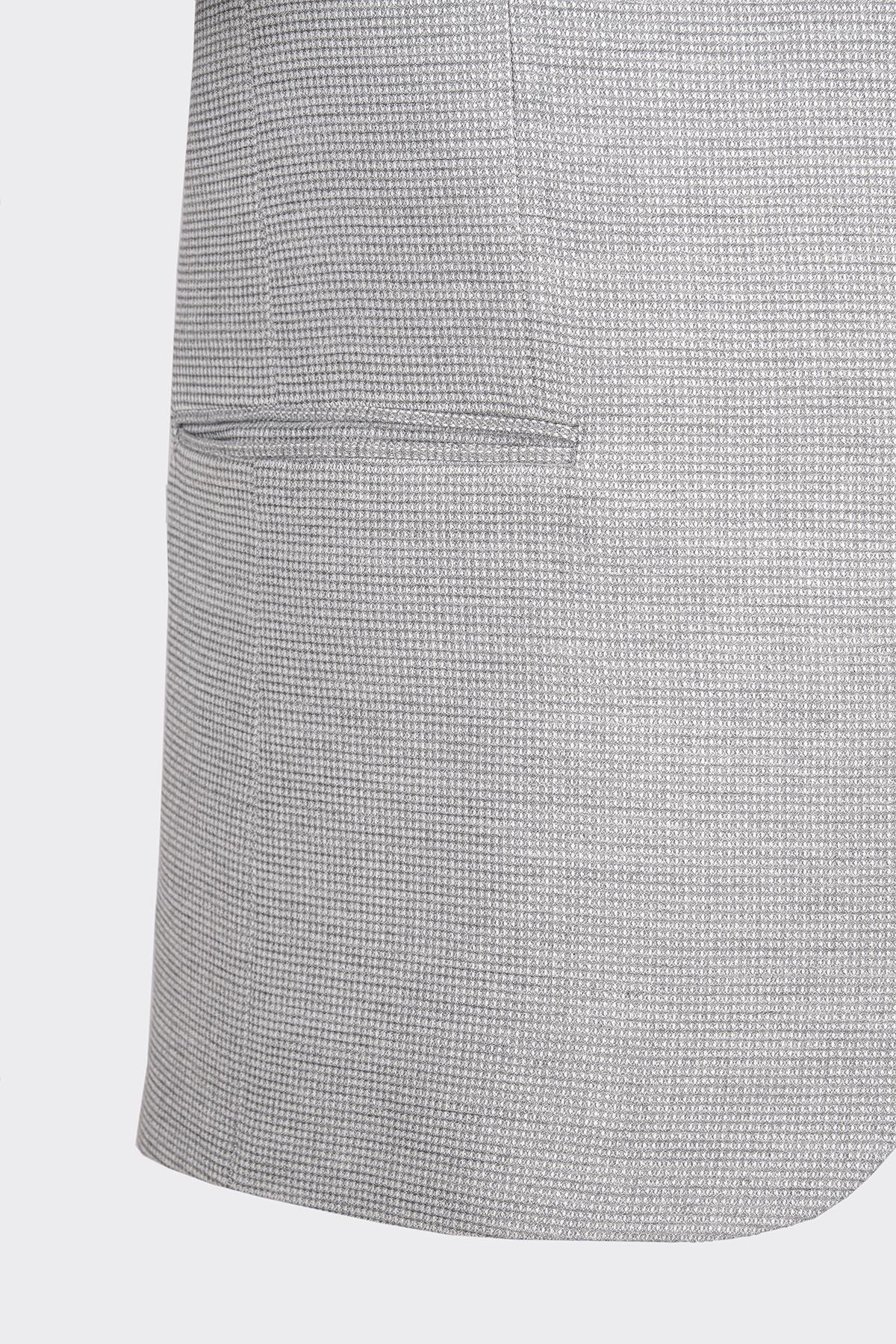 Gri Kapak Cepli Smart Casual Ceket