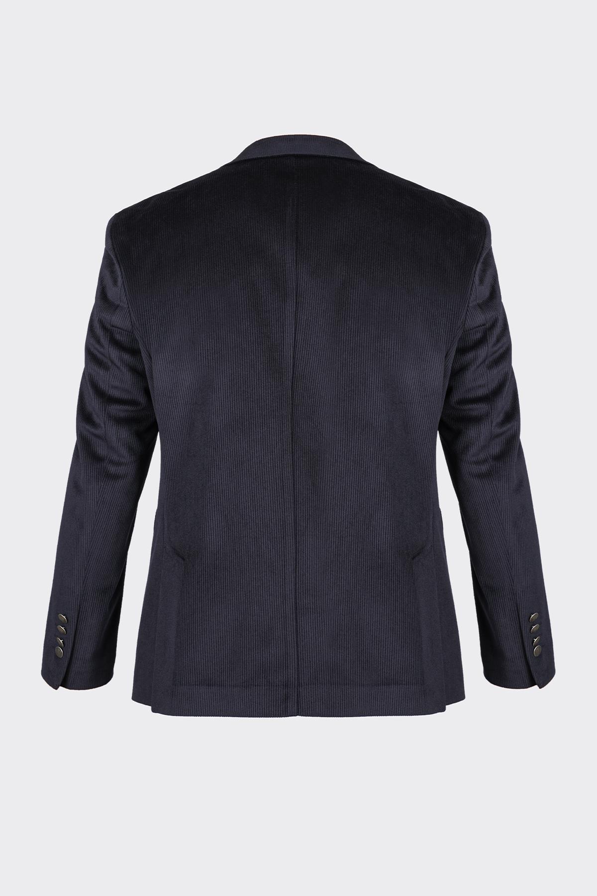 Lacivert Kadife Fitilli Casual Premium Ceket