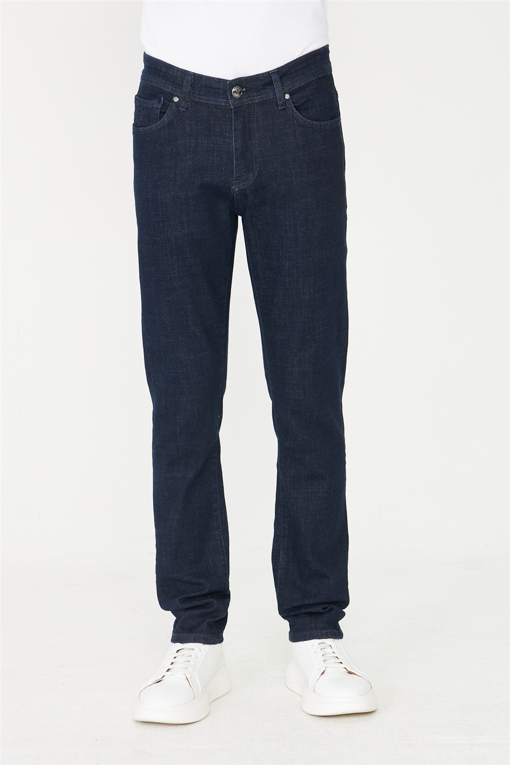 Lacivert Klasik Duruşlu Günlük Denim Pantolon
