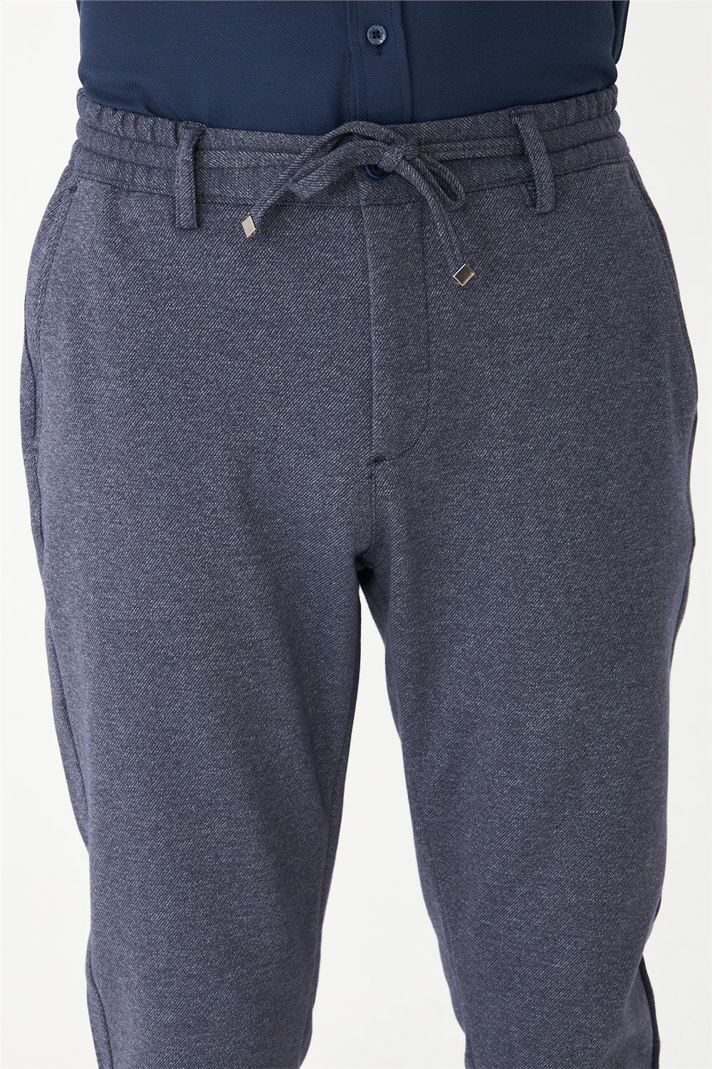 Lacivert Bağcıklı Rahat Kesim Jogger Pantolon