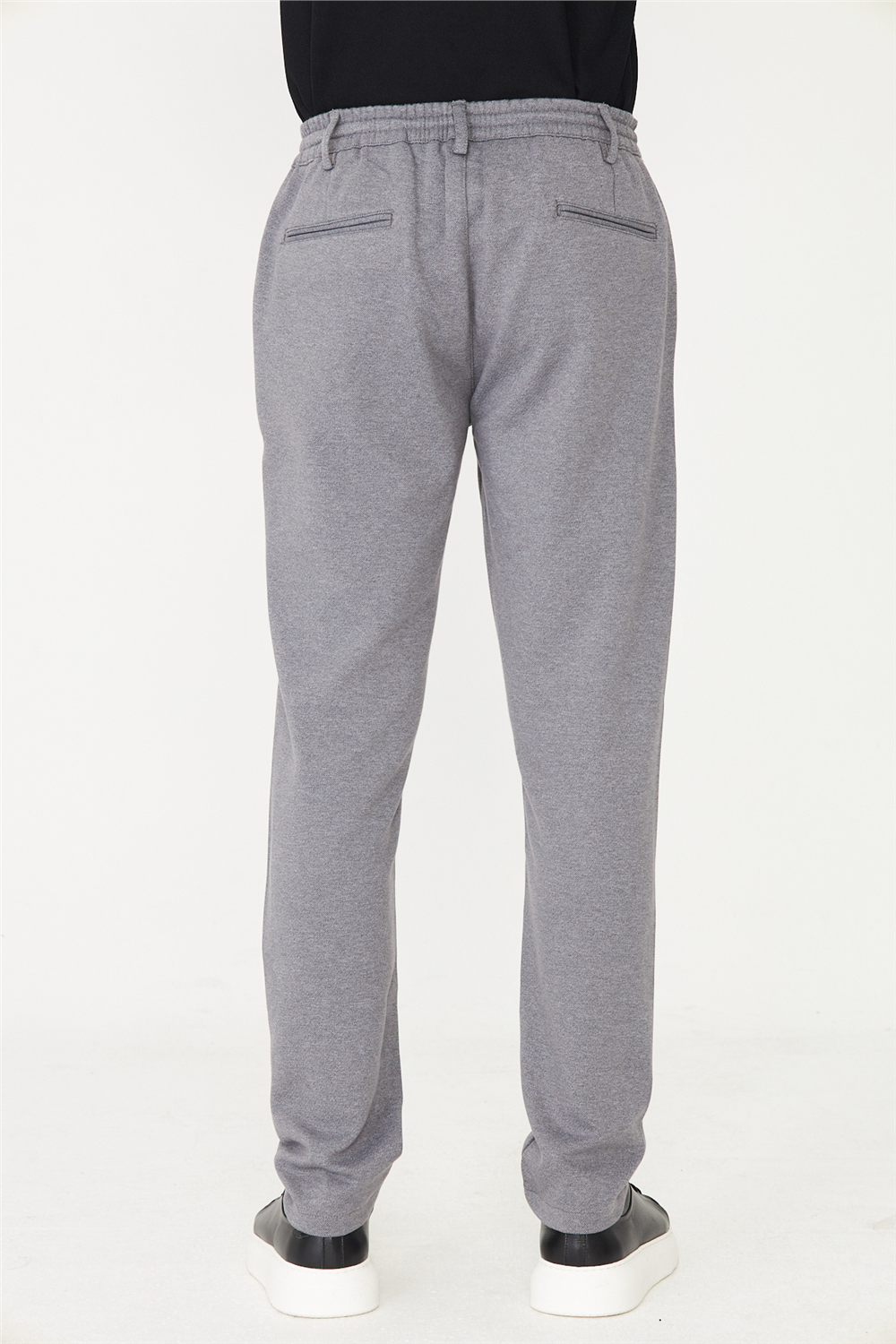 Gri Bağcıklı Rahat Kesim Jogger Pantolon
