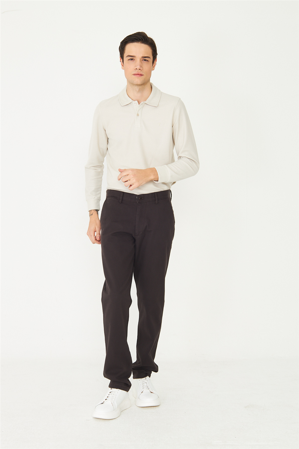 Kahverengi Modern Klasik Kesim Pantolon