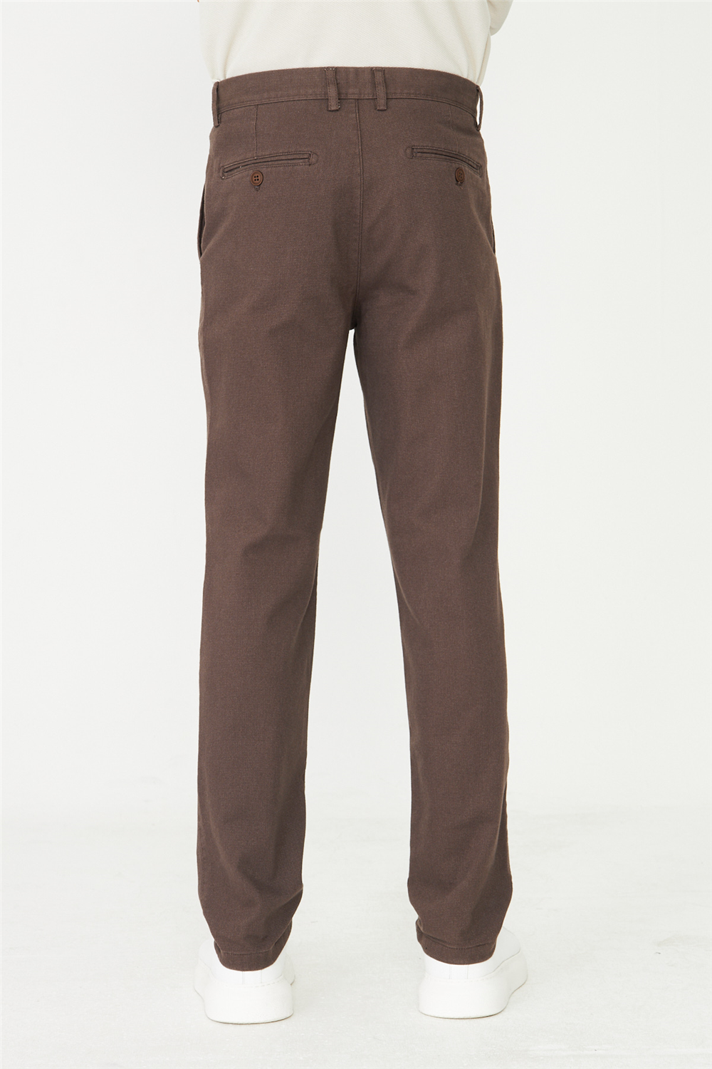 Kahverengi Dokulu Modern Klasik Pantolon