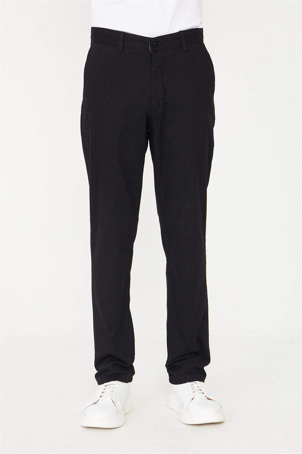 Siyah Premium Dokulu Klasik Pantolon