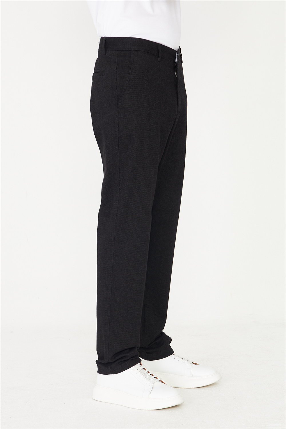 Siyah Premium Dokulu Klasik Pantolon