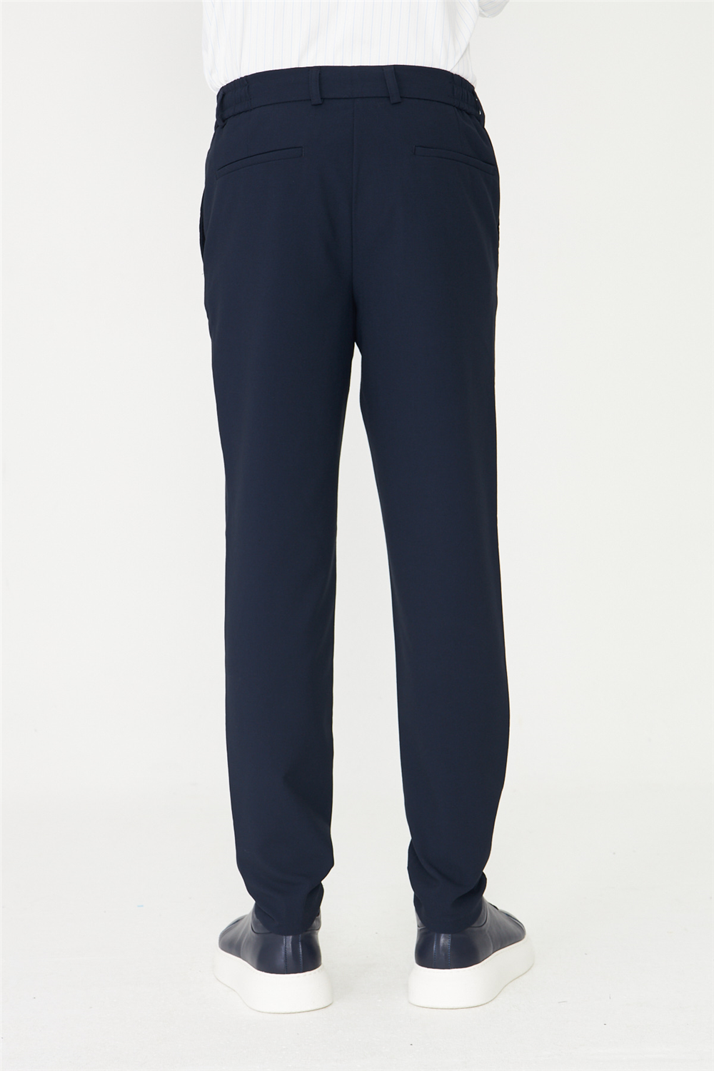 Lacivert Bağcıklı Smart Casual Pantolon
