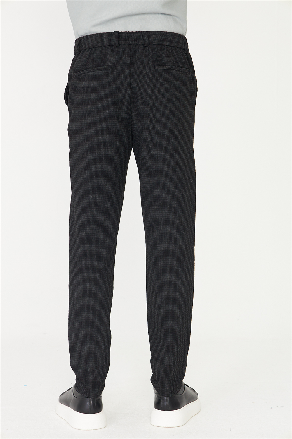 Siyah Bağcıklı Smart Casual Pantolon