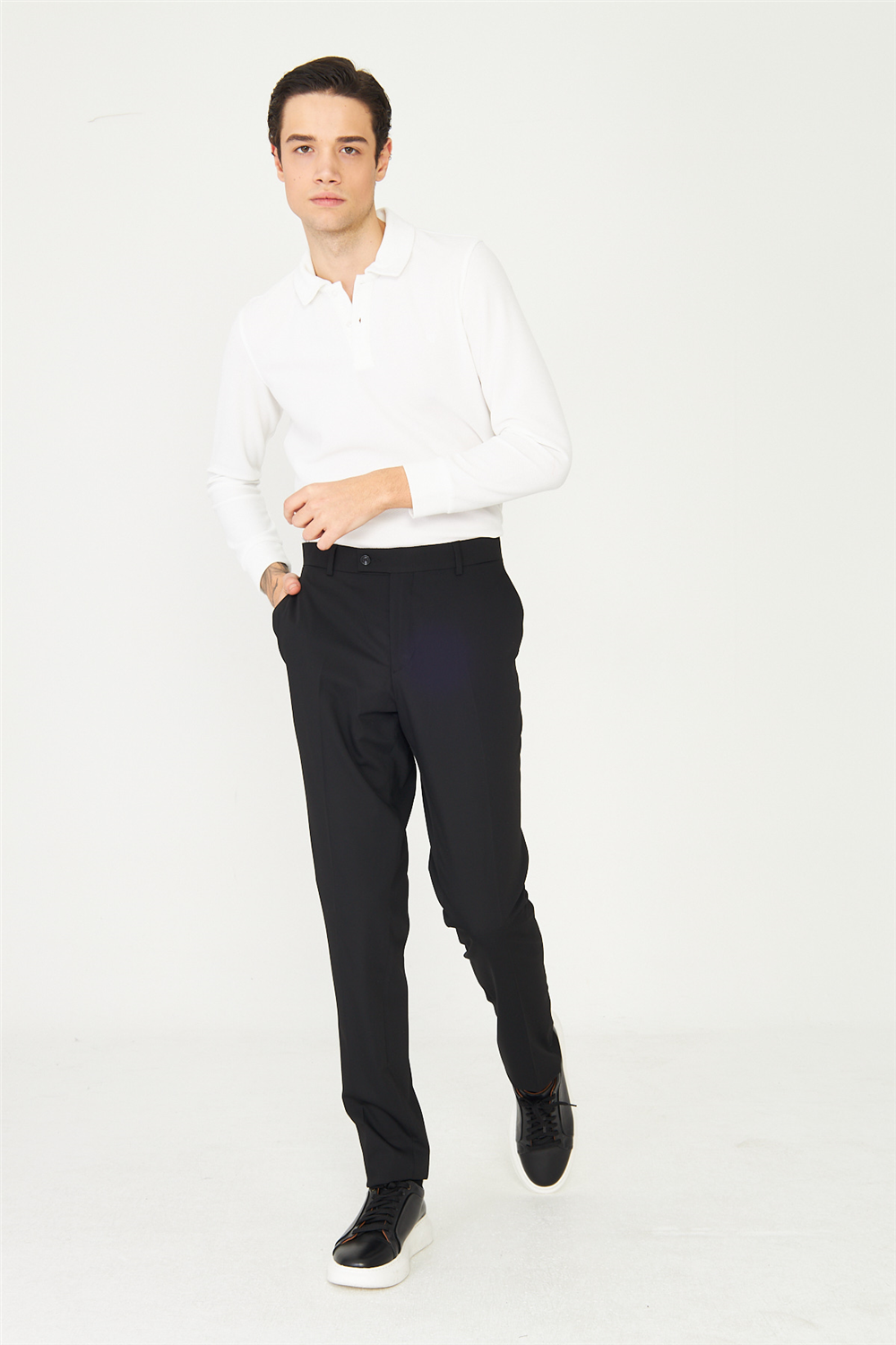 Siyah Modern Kesim Günlük Klasik Pantolon