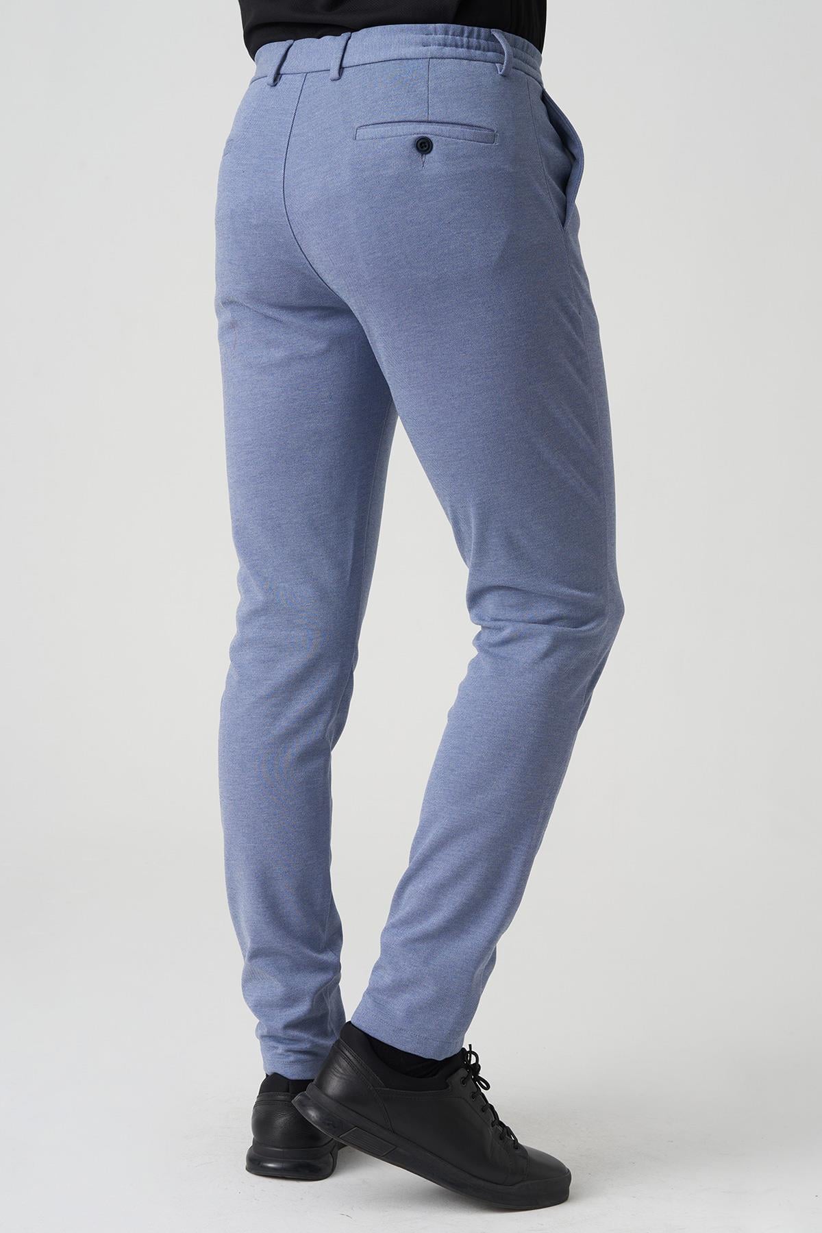 White Stone Barcelos P1035 Regular Fit Semanta Likralı Orme Jogger Pantolon İndigo