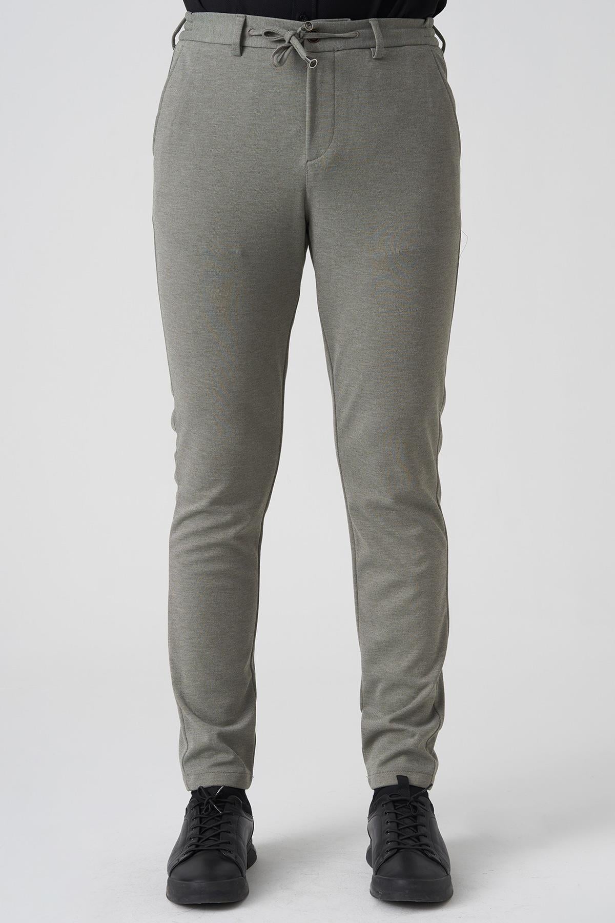 White Stone Barcelos P1035 Regular Fit Semanta Likralı Orme Jogger Pantolon Haki