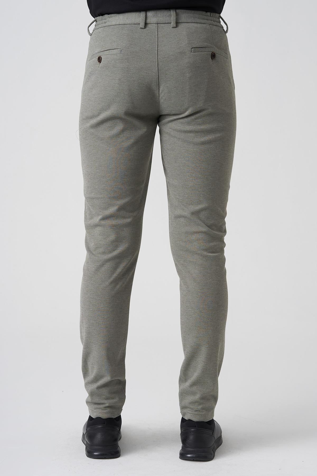 White Stone Barcelos P1035 Regular Fit Semanta Likralı Orme Jogger Pantolon Haki