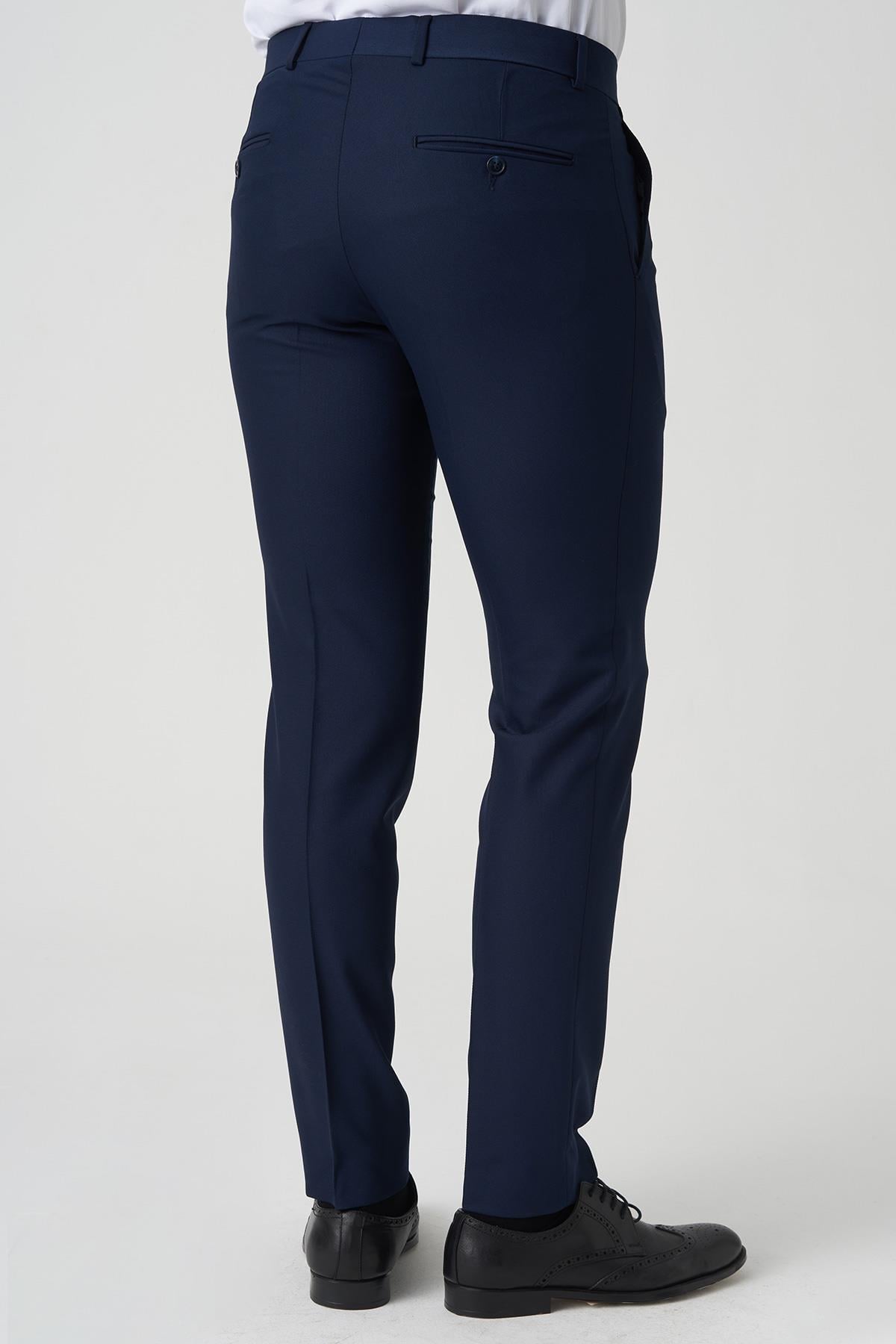 White Stonee Agualva-Cacém P1022 Slim Fit Düz Kumaş Pantolon K.Laci