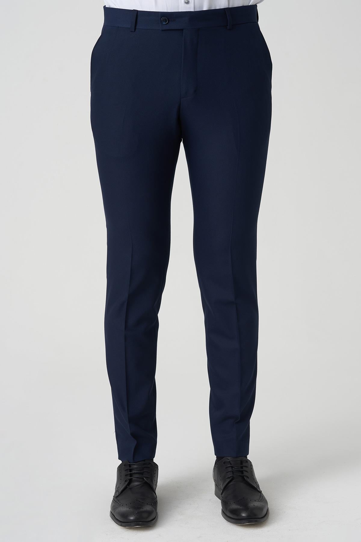 White Stonee Agualva-Cacém P1022 Slim Fit Düz Kumaş Pantolon K.Laci