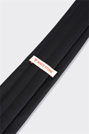 Siyah Dupont Kumaş Düz Kravat