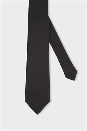 Siyah Dupont Kumaş Düz Kravat