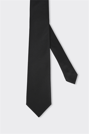 Siyah Kuş Gözü Desenli Kravat