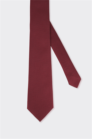 Bordo Kuş Gözü Desenli Kravat