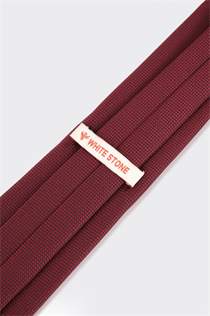 Bordo Kuş Gözü Desenli Kravat