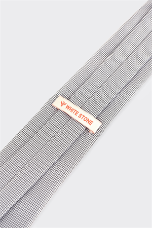 Gri Kuş Gözü Desenli Kravat