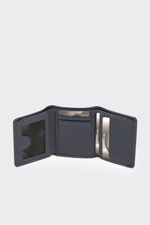 Lacivert Özel Tasarım Premium Dikey Deri Erkek Cüzdan