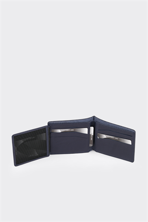 Lacivert Premium Yatay Deri Erkek Cüzdan
