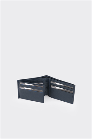 Lacivert Premium Yatay Deri Erkek Cüzdan